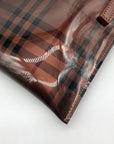 Burberry Brown Vinyl Nova Check Shoulder Bag Top Right Corner
