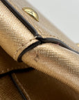 Michael Kors Metallic Gold Saffiano Leather Convertible Satchel