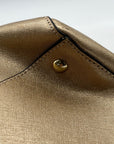 Michael Kors Metallic Gold Saffiano Leather Convertible Satchel