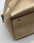 Michael Kors Metallic Gold Saffiano Leather Convertible Satchel