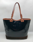 Dooney & Bourke Black Patent Leather & Suede Tote Bag