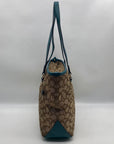 Coach Khaki And Blue Trim Monogram Canvas Shoulder Bag & Wallet
