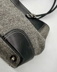 Coach Grey Vintage Herringbone Tweed Shoulder Bag 6446
