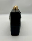 Cult Gaia Lisse Black Fabric Leather Clutch
