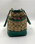 Coach Park Green Canvas Park Signature Carrie Tote