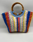 Talbots Multi-Color Straw Tote Bag