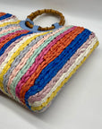 Talbots Multi-Color Straw Tote Bag
