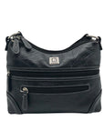 Stone Mountain Black Washed Leather Irene Hobo Bag
