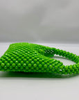 MMS Brands Green Handmade Beaded Tote Bag