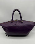 Tory Burch Purple Pebbled Leather Reversible Shoulder Bag