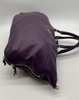 Tory Burch Purple Pebbled Leather Reversible Shoulder Bag