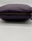 Tory Burch Purple Pebbled Leather Reversible Shoulder Bag