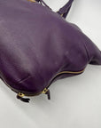 Tory Burch Purple Pebbled Leather Reversible Shoulder Bag
