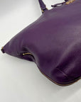Tory Burch Purple Pebbled Leather Reversible Shoulder Bag