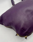 Tory Burch Purple Pebbled Leather Reversible Shoulder Bag