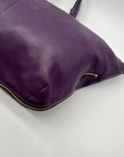 Tory Burch Purple Pebbled Leather Reversible Shoulder Bag