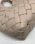 Aqua Cream Faux Leather Tote Bag
