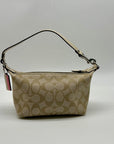Coach Legacy Beige Canvas Signature Stripe Top Handle Bag