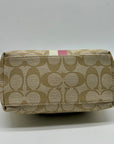 Coach Legacy Beige Canvas Signature Stripe Top Handle Bag