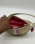Coach Legacy Beige Canvas Signature Stripe Top Handle Bag