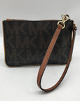 Michael Kors Brown Leather Jet Set Wristlet
