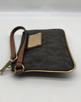 Michael Kors Brown Leather Jet Set Wristlet