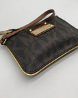 Michael Kors Brown Leather Jet Set Wristlet