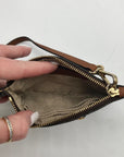 Michael Kors Brown Leather Jet Set Wristlet