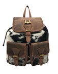 Loyal West Black & White Cowhide Backpack