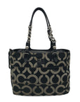 Coach Madison Black & Gray Sateen Tribeca Op Art Shoulder Bag 14133