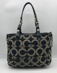 Coach Madison Black & Gray Sateen Tribeca Op Art Shoulder Bag 14133