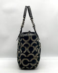 Coach Madison Black & Gray Sateen Tribeca Op Art Shoulder Bag 14133