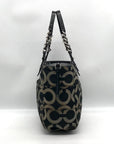 Coach Madison Black & Gray Sateen Tribeca Op Art Shoulder Bag 14133