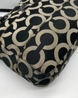 Coach Madison Black & Gray Sateen Tribeca Op Art Shoulder Bag 14133