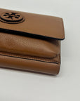 Tory Burch Brown Pebbled Leather Wallet