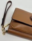 Tory Burch Brown Pebbled Leather Wallet