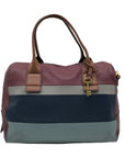 Fossil Multicolor Pebbled Leather Colorblock Satchel Bag