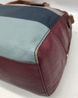 Fossil Multicolor Pebbled Leather Colorblock Satchel Bag