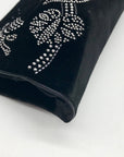 St. John Black Rhinestone Embellished Evening Clutch