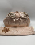 Badgley Mischka Champagne Posey Satin Bow Convertible Clutch Bag