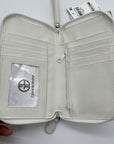 Giani Bernini White Softy Leather Tech Crossbody Bag