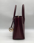 Michael Kors Burgundy Pebbled Leather Mercer Convertible Satchel