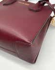 Michael Kors Burgundy Pebbled Leather Mercer Convertible Satchel