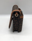 Michael Kors Brown/Acorn Nylon And Leather Logo Jet Set Crossbody Bag
