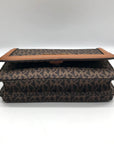 Michael Kors Brown/Acorn Nylon And Leather Logo Jet Set Crossbody Bag