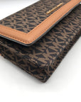 Michael Kors Brown/Acorn Nylon And Leather Logo Jet Set Crossbody Bag