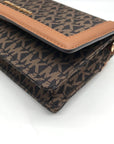 Michael Kors Brown/Acorn Nylon And Leather Logo Jet Set Crossbody Bag