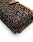 Michael Kors Brown/Acorn Nylon And Leather Logo Jet Set Crossbody Bag