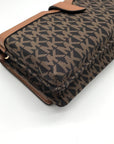 Michael Kors Brown/Acorn Nylon And Leather Logo Jet Set Crossbody Bag