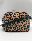 Kate Spade Tan & Black Leather Kali Leopard Print Dome Crossbody